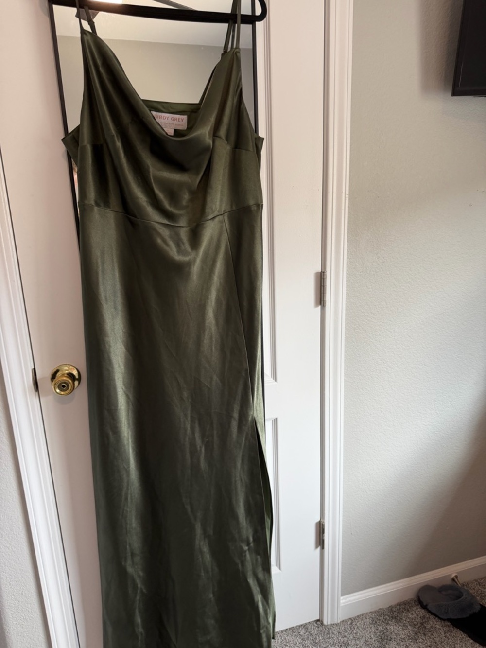BIRDY GREY: Bridesmaid Olive Maxi Dress with Cowl Neck